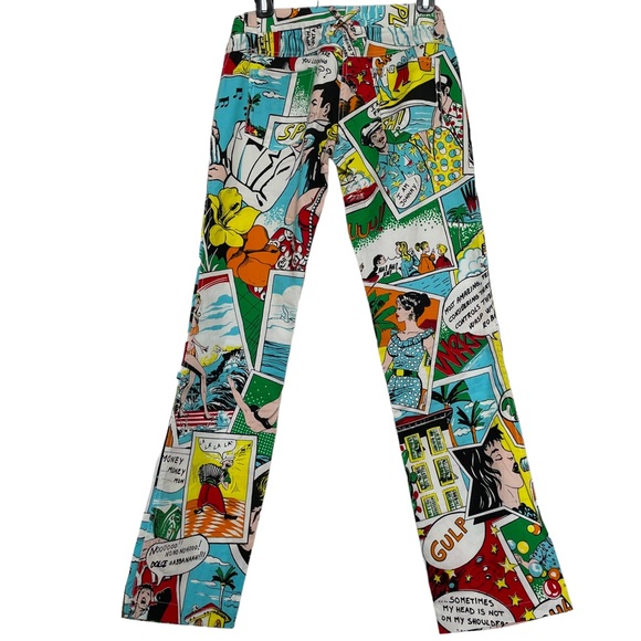 ⚡️HP⚡️Rare Women’s Dolce & Gabbana Printed Comics Stretch Pants Jeans Size 4 US - Picture 5 of 16
